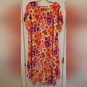 129 - Hi-low Unique Floral Print Dress